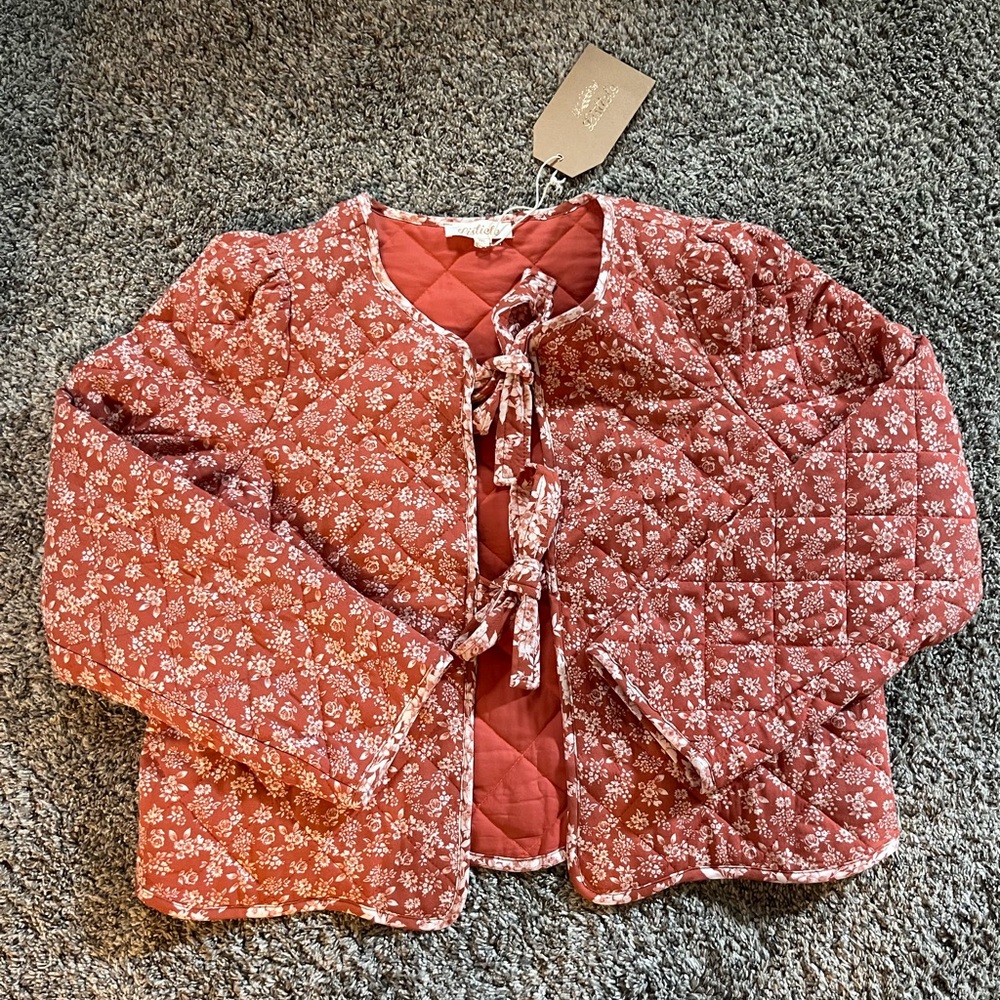 Listicle Red and White Quilted Jacket